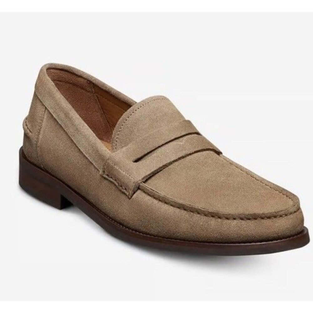Allen Edmonds SORRENTO Men's Italian Penny Loafers 10.5 D Tobacco Suede Tan $475